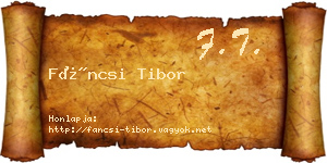 Fáncsi Tibor névjegykártya